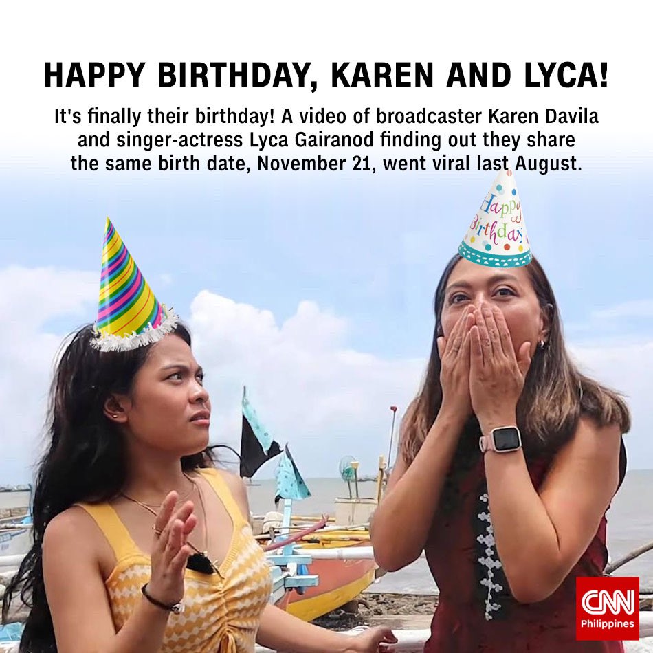 newswatchplusph's tweet photo. OMG! BIRTHDAY NA NILA 🤭

Happy birthday, Karen and Lyca! Thank you for giving us one of the funniest memes this year. 🥳🎂🎉 https://t.co/hTWbghyOvb