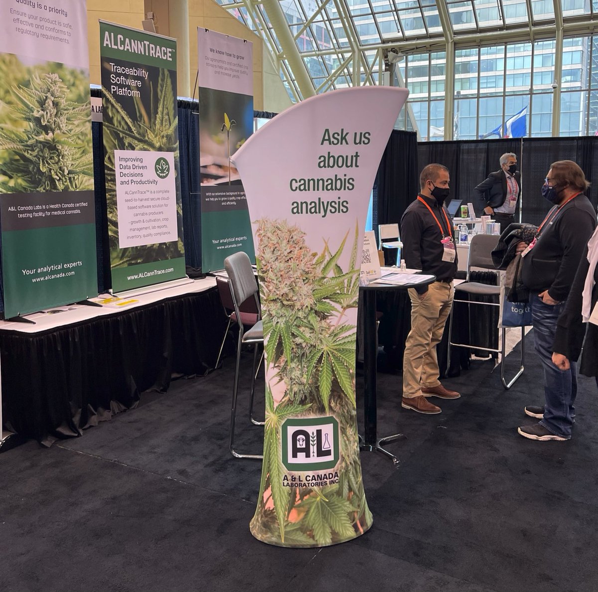 ALCannabisLabs's tweet photo. Have questions about testing your cannabis? Come see us at booth #2104 today and tomorrow 🌿🔬🇨🇦🥼🎯@liftandco #liftcoexpo #cannabistesting https://t.co/QvuzgigmfE