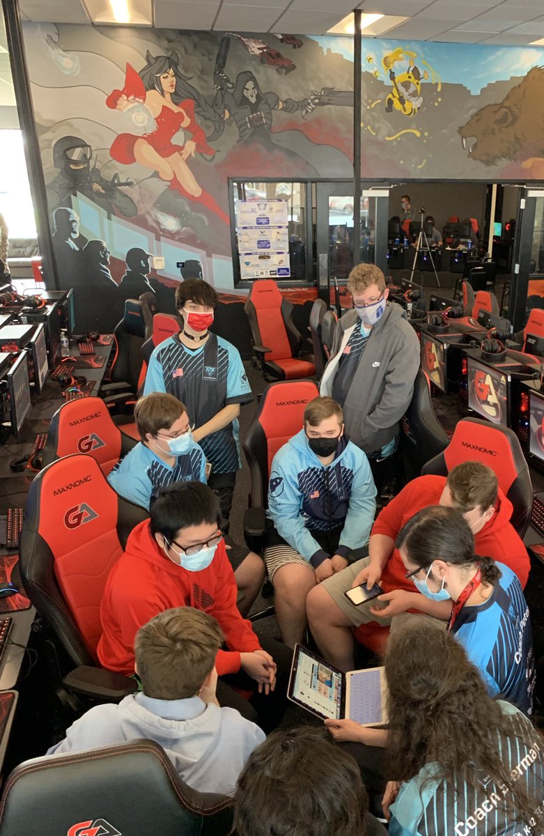 EsportsHilliard's tweet photo. Won the first game! Best of five against Canal Winchester to determine the regional champs. Let’s go, Cybercats! @EsportsHilliard @esports_ohio @GameArenaCBUS #LeagueOfLegends https://t.co/n6heR0ySnh