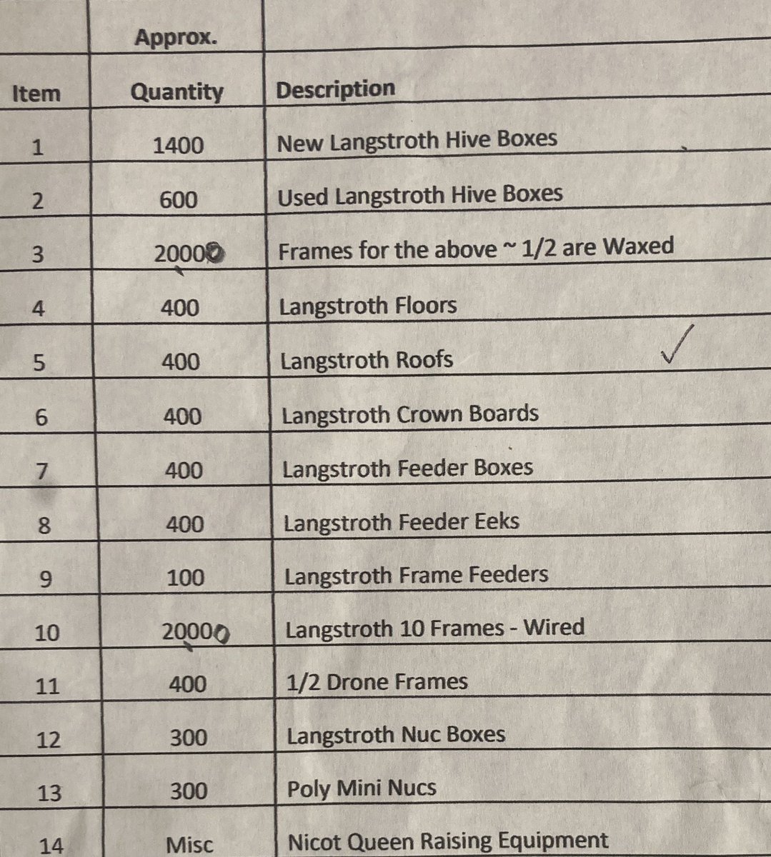 RandallFarmsLtd's tweet image. I am finally authorized to sell a large amount of mainly Langstroth Bee Equipment. Please see list and photos. Email andrew@randallfarms.co.uk with any queries / expressions of interest. Thanks #langstroth #beekeeping #beehives #bees #honey
