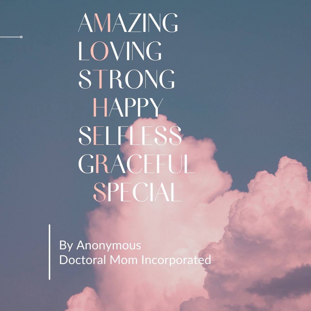 DoctoralMom's tweet photo. "Amazing Loving Strong Happy Selfless Graceful"

Follow Us
Facebook: Doctoral Mom Group
Instagram: Doctoral Mom 
Clubhouse: https://t.co/WkdN48Wqvg
LinkedIn: Doctoral Mom Incorporated

https://t.co/tpcuI84k3L
#doctoralmom #doctoral_mom #mom #doctorate #phd #higherstudy https://t.co/PuGqwxysPP