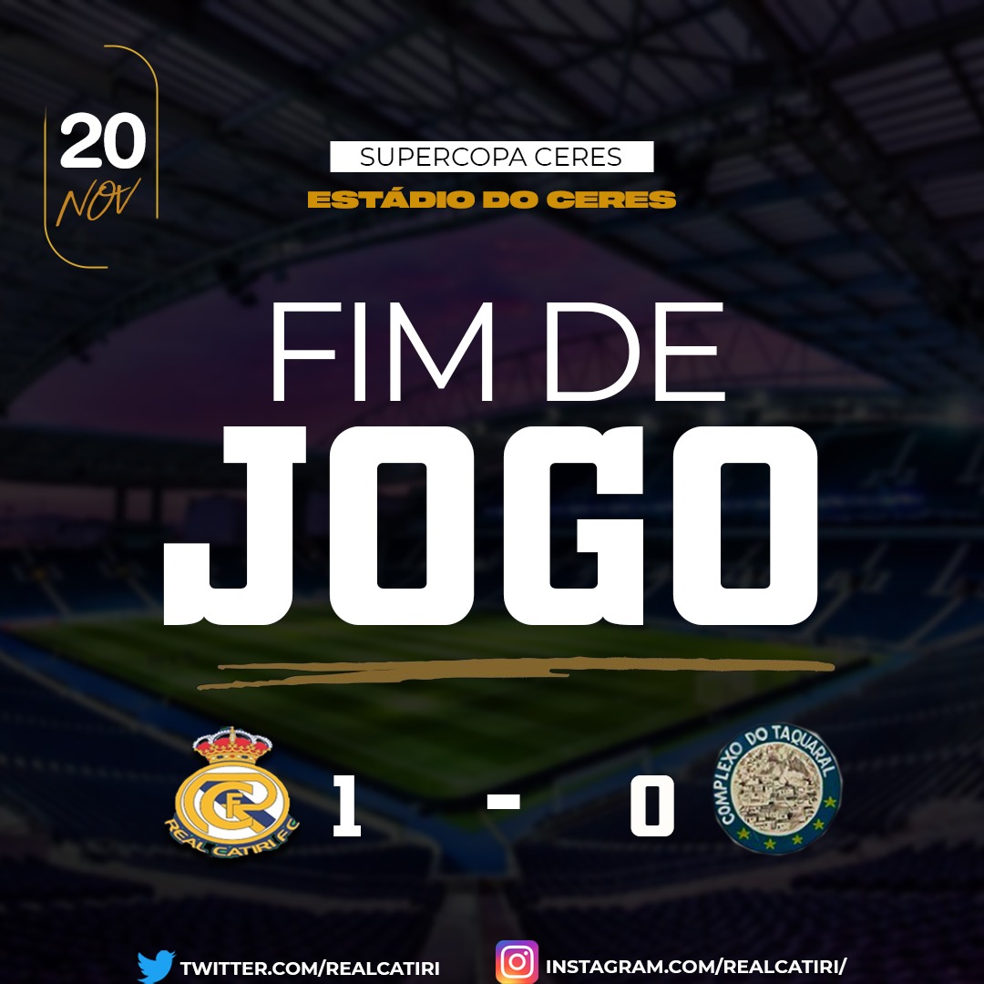 RealCatiri's tweet photo. +3 PONTOS NA CONTA!!!!

Com gol do nosso zagueirão Guilherme, o Real Catiri vence o Complexo do Taquaral por 1 a 0, pela Supercopa Ceres (Sub-17)! 
Vamos por mais! https://t.co/CBWL6pHS8R