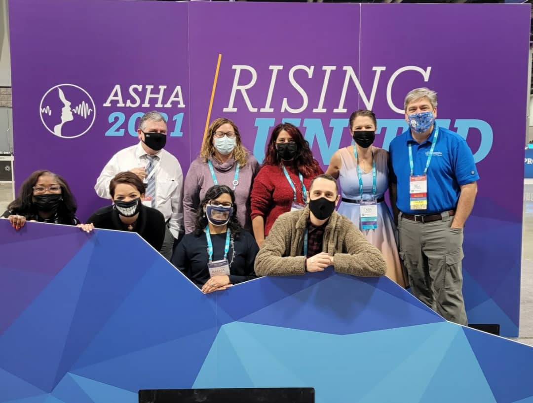 thatspeechy's tweet photo. THIS is why I come to the ASHA Convention every year!For this support system of amazing colleagues that have become close friends!We are so close, we actually did a virtual meetup last year on the week that would've been ASHA :) #ASHA2021 #ashaigers #instaslp #slpeeps #gratitude https://t.co/v9U72nDv2l