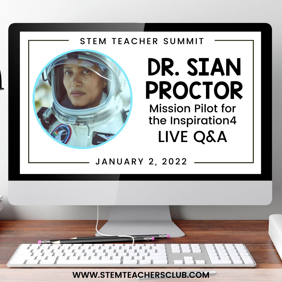 We are so excited to finally be able to announce that Dr. Sian Proctor, mission pilot for the Inspiration4, will be speaking at our next virtual conference January 2!

Join us in the membership to get access to the conference:
stemteachersclub.com/january-2-2022…

#stemteachersclub