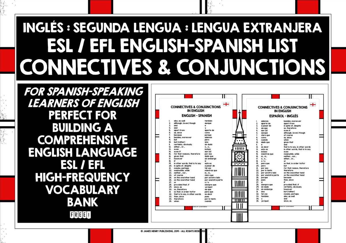 LivelyLangs's tweet photo. #inglés #ingléssegundalengua #ingléslenguaextranjera #esl #EFL #englishlanguage #englishlanguagelearning #englishconjunctions #englishconnectives #eslfreebies https://t.co/Kfps5PJNVT https://t.co/gcqAvK5RtV