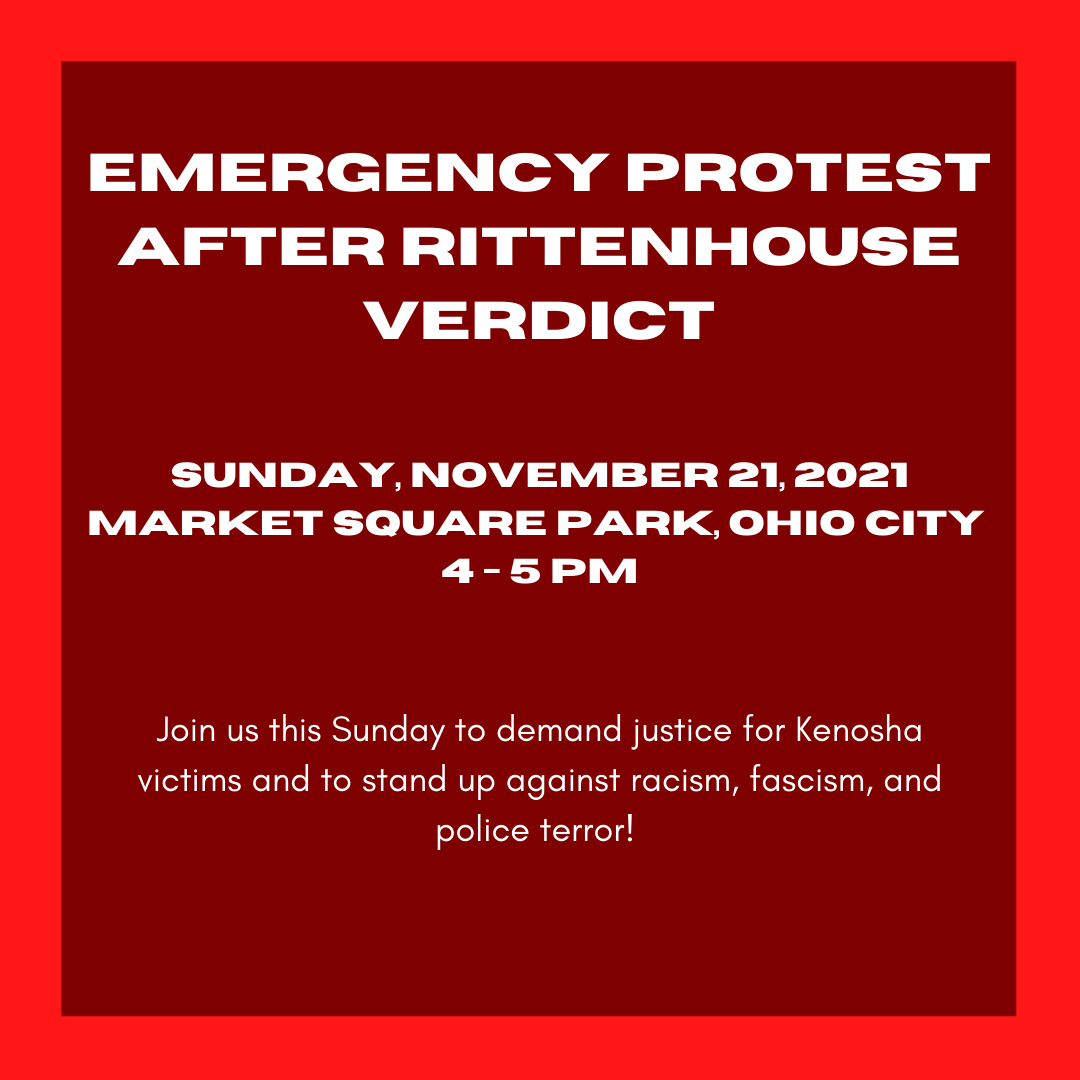 SaferHeights's tweet photo. Tomorrow @pslneohio is holding an emergency protest of the Kenosha decision at Market Square at 4p. https://t.co/k4InjJX57v