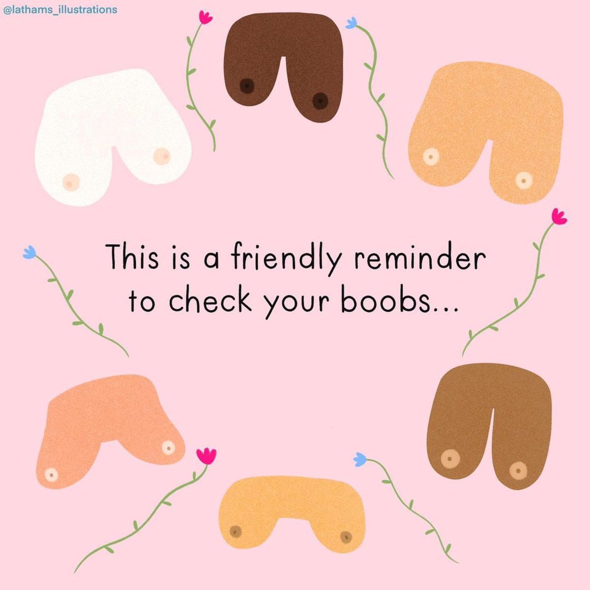 As the holiday season is upon us and we get busy, please don’t forget to check your boobs. Cancer doesn’t pause for the holidays, neither should you. Check your boobs💖✨✨✨✨Art work by lithium’s_illustration #ohcomadrecandles