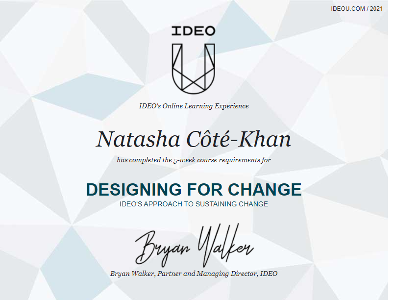 NatashaCoteKhan's tweet photo. Finished my final design course! #UX #Design #HCDesign #LoveofLearning https://t.co/HOxlNI7i54