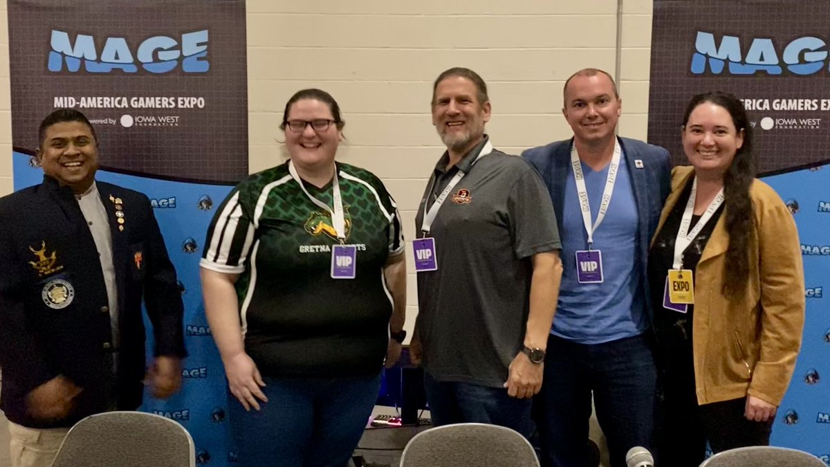 MAGEIowa's tweet photo. Who said eSports is just about video games? Our panel on eSports and Problem Solving just wrapped. Missed the covnersation? The video is up on our Facebook page! #MAGEIowa #eSports https://t.co/cbXJ6aLCZx