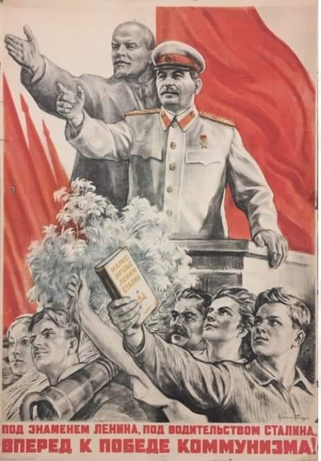 Acnorthall's tweet photo. "Under the banner of Lenin, under the leadership of Stalin, forward to the victory of communism!" 1949
#USSR #CCCP #SovietUnion #Socialism #Communism #Lenin #Stalin #SovietPower #CPSU #CommunistParty #Victory https://t.co/kNp5iJw2bX