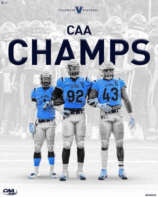 MarkJackson_NU's tweet photo. CHAMPS!!! @NovaFootball …@coachferranteVU has been a foundational part of this program for 30 plus years and today he’s the head coach of @CAAFootball Champions!!! So proud of everyone who has contributed to making this happen both past and present https://t.co/qNppW2LV72
