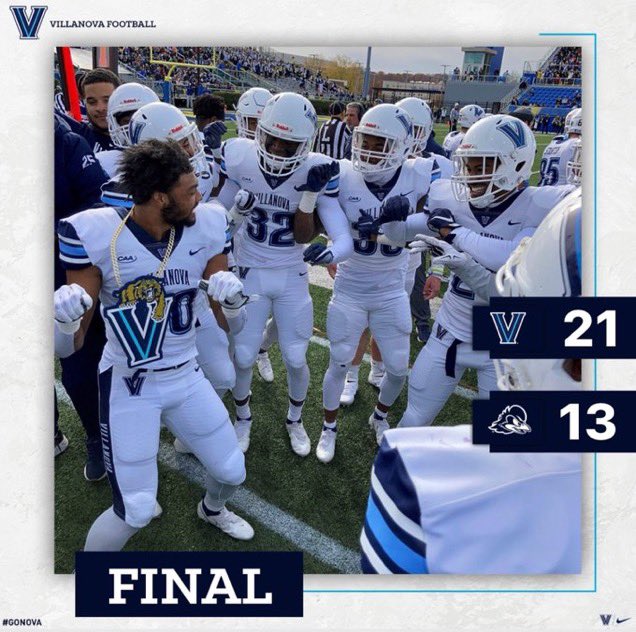 MarkJackson_NU's tweet photo. CHAMPS!!! @NovaFootball …@coachferranteVU has been a foundational part of this program for 30 plus years and today he’s the head coach of @CAAFootball Champions!!! So proud of everyone who has contributed to making this happen both past and present https://t.co/qNppW2LV72