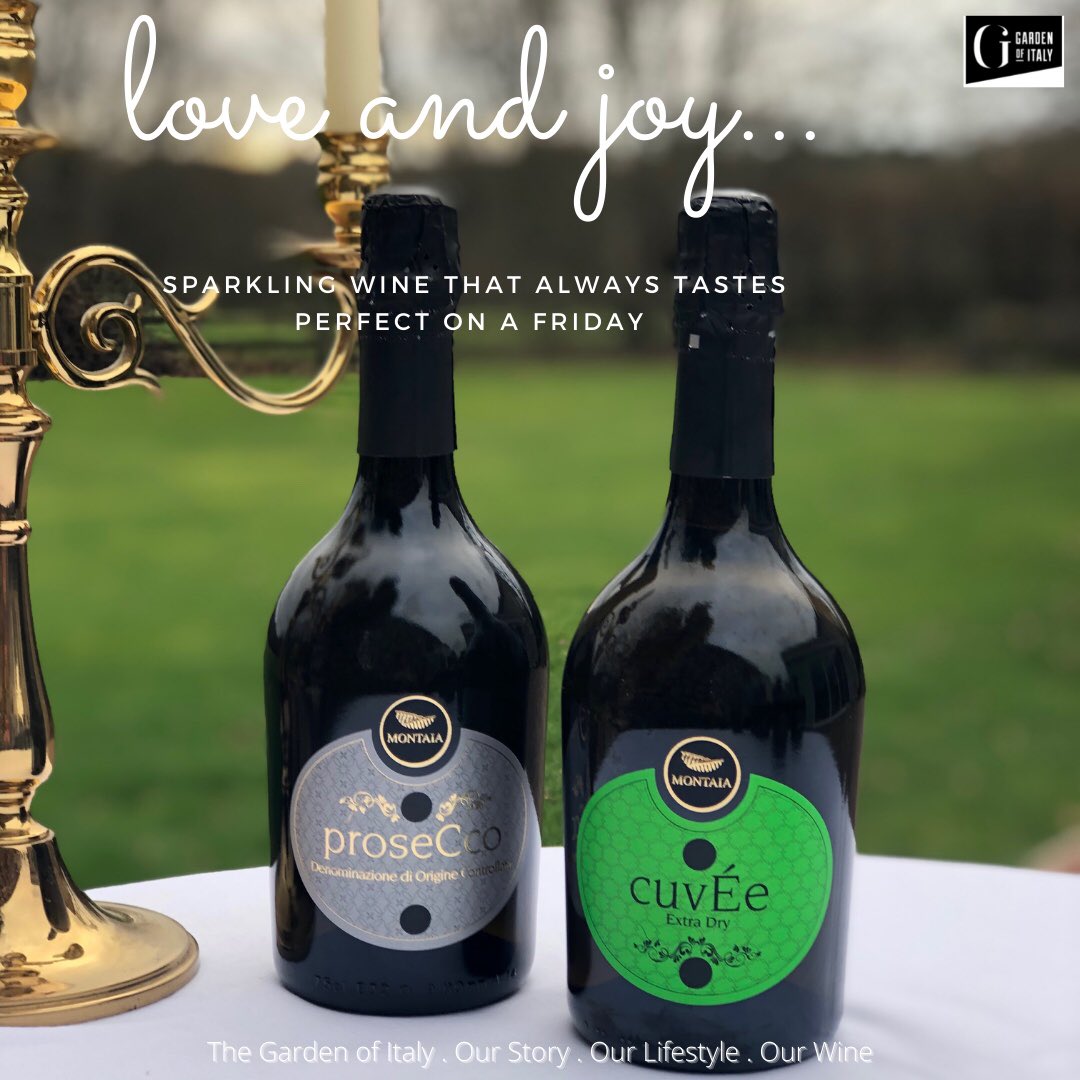 Fantastic Friday! Time to enjoy a glass of sparkling Italian wine. Perfect for the discerning pallet, deliciously dry, smooth and stylish - Click on : gardenofitaly.co.uk -   
gardenofitaly.co.uk/category/spark… - We will deliver direct to your door locally.
#winelover #sparkling #fizz
