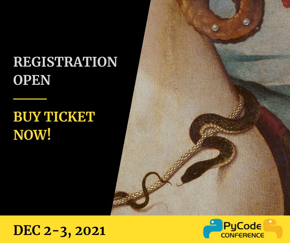 pycode_conf's tweet image. Our registration is still open ! Look at our site. pycode-conference.org
#pythoncode #python4hackers #python3 #pycode #python #CyberSecurity #datamodelling #terminusdb #pyconf #pycode #pythonistas
#pythoncode #pythonlearning #programming #programminglife
