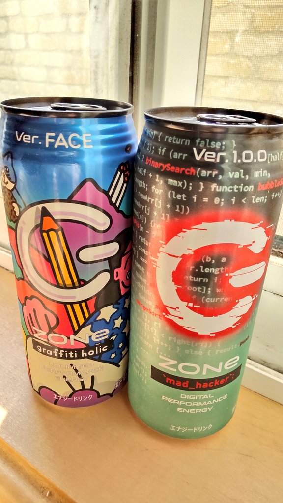 Dahjama_of_YKI's tweet image. 久ッ々のTRPGセッションなんで、
ZONeを飲んでさらに気合い入れて行きたいと思いマスク（危険）

じゃあなぜ2つあるのかって？？

MIXするにきまってんだろおおおおおおおおおおおお！！

てなわけで、頑張りマウス

#ZONeエナジー 
#ZONe 
#Madhacker
#graffitiholic