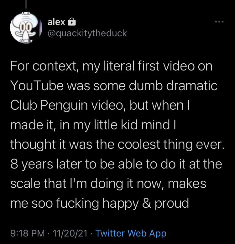 thelorebitch's tweet photo. quackity is one of the most passionate ccs ive ever seen, he puts 100% into everything he creates and is always so happy to share his creativity with us - to see that he has never lost that proudness in his content even after 8 years makes me so happy he deserves all the praise https://t.co/trXrViHc46