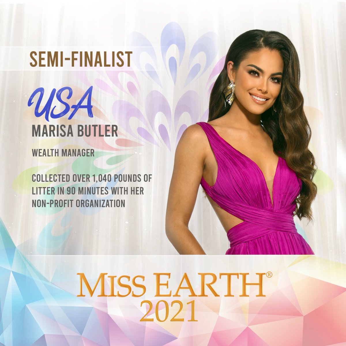 MissEarth's tweet photo. #MissEarth2021 Semi-Finalist
Miss USA - Marisa Butler https://t.co/6Ku7ZvtnqT
