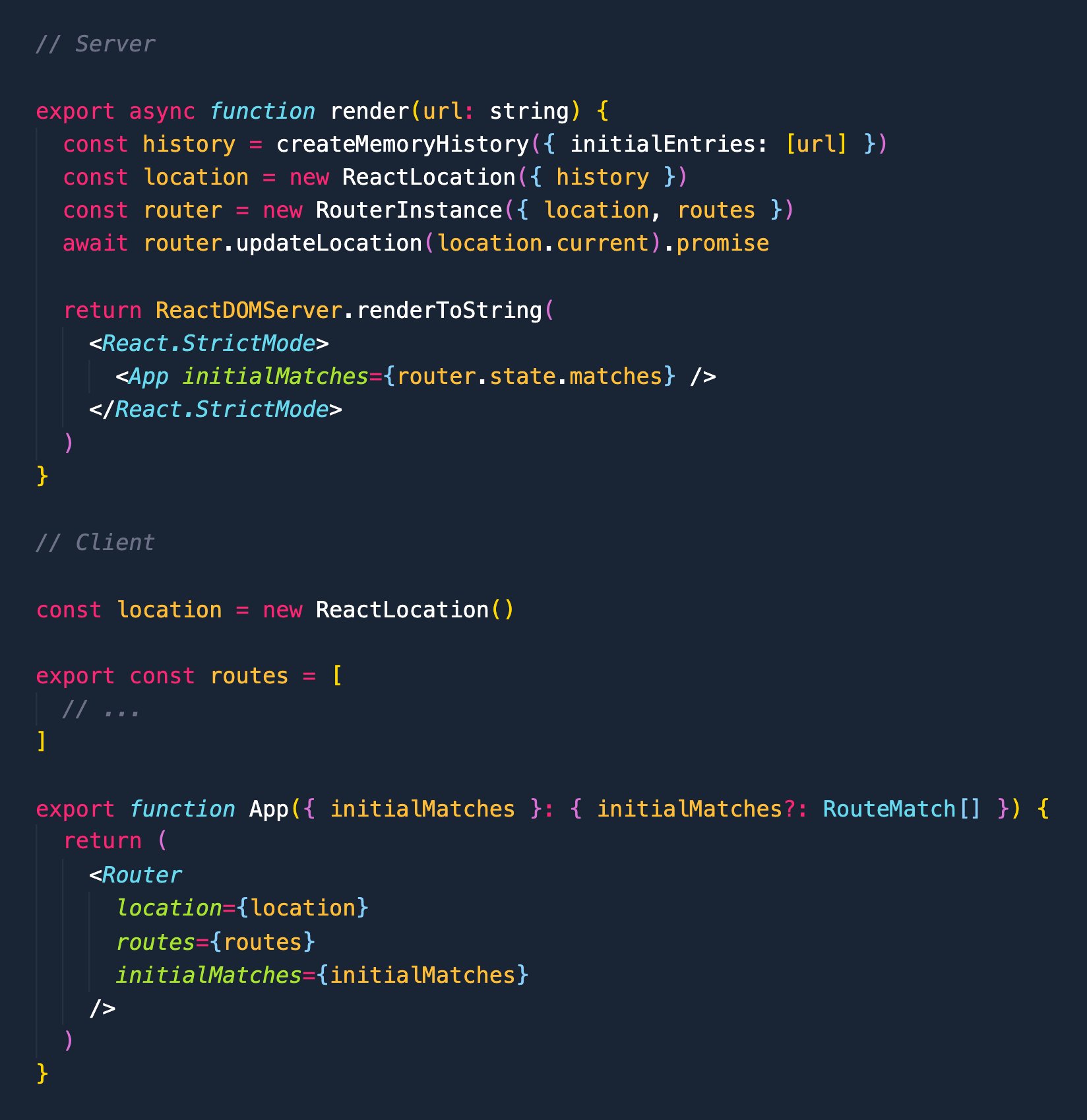 Tanner Linsley on Twitter: "So... this totally works. Is #ReactLocation SSR really this simple? https://t.co/mvQ1yZ56uu" / Twitter Tanner Linsley on Twitter: "So... this totally works. Is #ReactLocation SSR really this simple? https://t.co/mvQ1yZ56uu" / Twitter