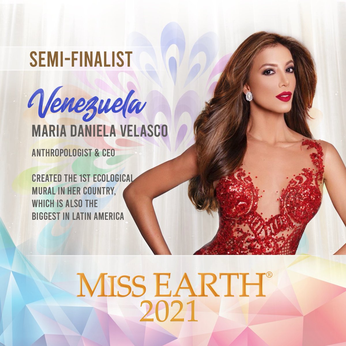 MissEarth's tweet photo. #MissEarth2021 Semi-Finalist
Miss Venezuela - María Daniela Velasco https://t.co/OeJRX1l90L