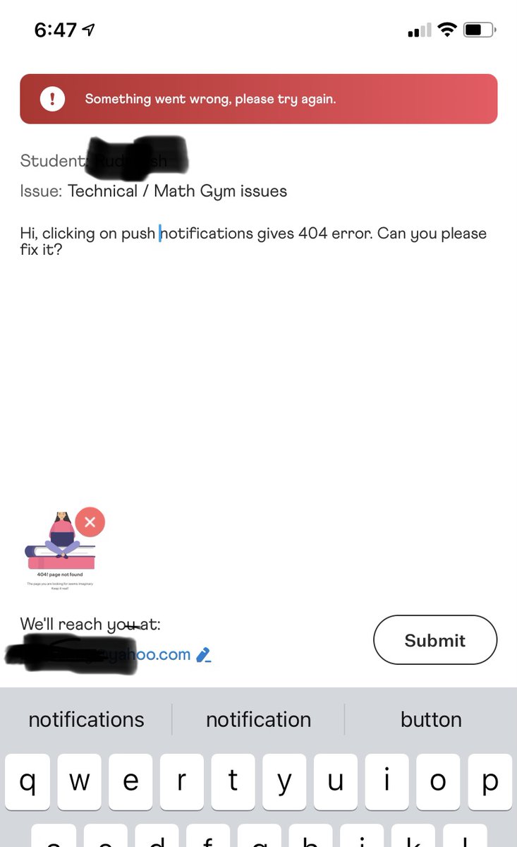 Sunny79828612's tweet photo. @Cuemath push notifications gives 404 error.
Submitting a ticket gives error as well and never work. Horrible app. https://t.co/urIdJyUbDq