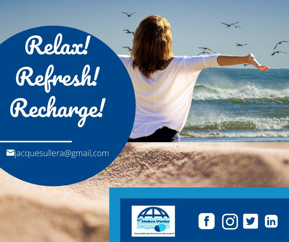 It's easy to get caught up in the daily grind, but we should all make time for ourselves.  Allocate your tasks. Take a break. Have a virtual assistant who can help you.

Hire me now! I can deliver quality services.
E-mail me at jacquesullera@gmail.com

#dependableva #outsource