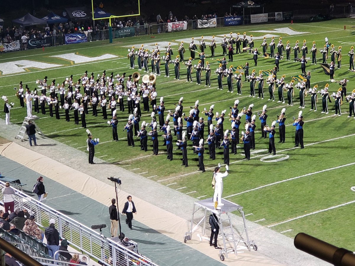 OAHS band performing with the Cal Poly band at their football game tonight. #OAHS_Spartans  #weareorcutt <a href="/RhettCarter5/">Rhett Carter</a> <a href="/JoshuaOstini/">Josh Ostini</a> <a href="/bigjoedana/">Joe Dana</a> photo cred @DocOcho