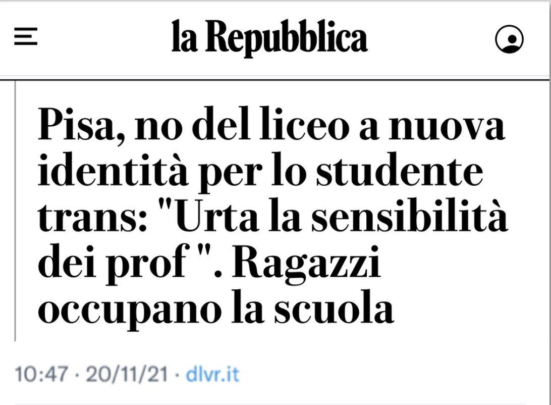 Oaza_spokoju2's tweet image. Dyrekcja liceum we Włoszech, w Pizie, odmówiła akceptacji nowej tożsamości transpłciowego ucznia: "bo to uraża uczucia nauczycieli". Reakcja reszty uczniów zaskoczyła wszystkich - aby okazać wsparcie koledze, rozpoczęli okupację szkoły. Nadchodzi pokolenie, które zmieni świat❤️