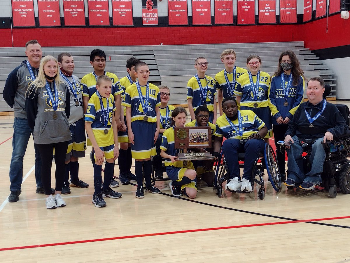 HighArmstrong's tweet photo. 2021 Adapted Soccer-PI Champs. @ISD281 @Principal_Norby @AHSFalcon_Pride @GoCooperHawks https://t.co/dP1bQ5akWa