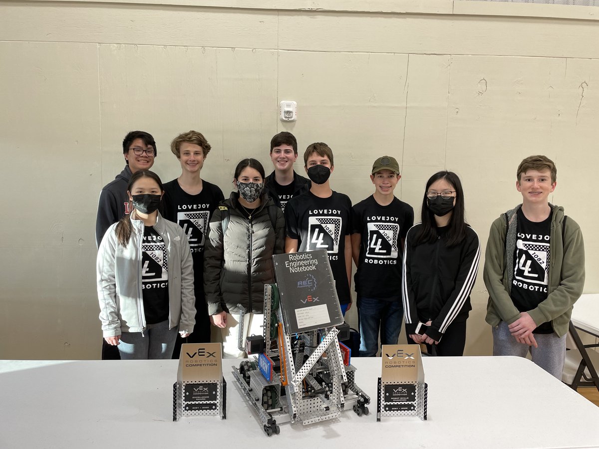 lovejoyrobotics's tweet photo. We’re state bound!! We won the Big 3! #1082E is Tournament Champions and #1082K won both the Skills Champion and the Excellence Award!!! They’ll both be going to the State Tournament in March. #LovejoyProud #LovejoyRobotics #OneHeartOneLovejoy #BestTodayBetterTomorrow https://t.co/JNrUiZAjfy