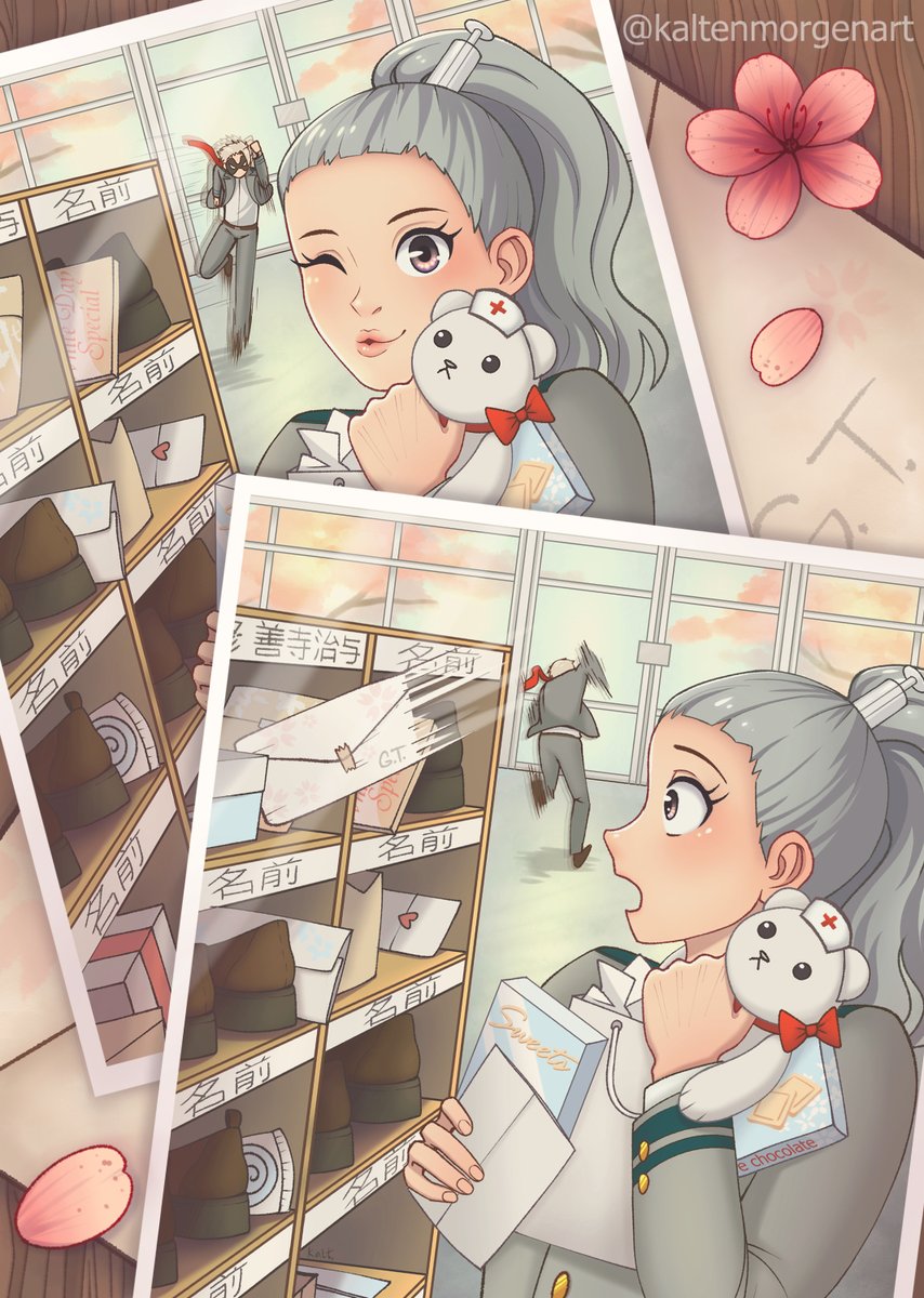 kaltenmorgenart's tweet photo. My piece for @ProHeroAcademia Zine!! It's been a while ;w; 
What if Recovery Girl and Gran Torino studied in UA together? ^w^
.
#bnha #BokuNoHeroAcademia #WhiteDay #白色情人節 https://t.co/nVhLaCowvx