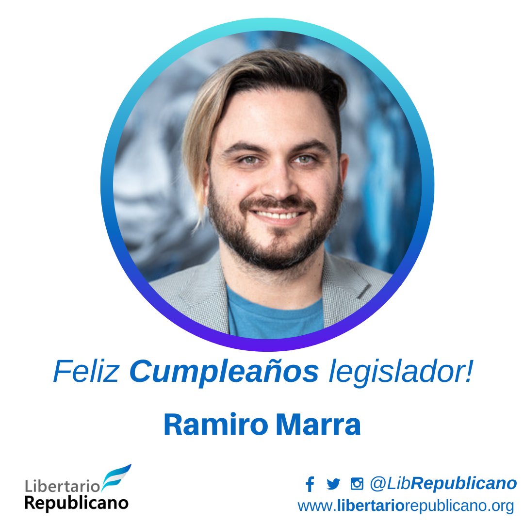 MovLibertarioAR's tweet photo. Feliz día, @RAMIROMARRA legislador liberal, defensor de las iniciativas privadas, del ahorro y de la inversión. Contás con nosotros y que disfrutes tu día!

#VivaLaLibertad #LaLibertadAvanza https://t.co/N6FGNWdRpg