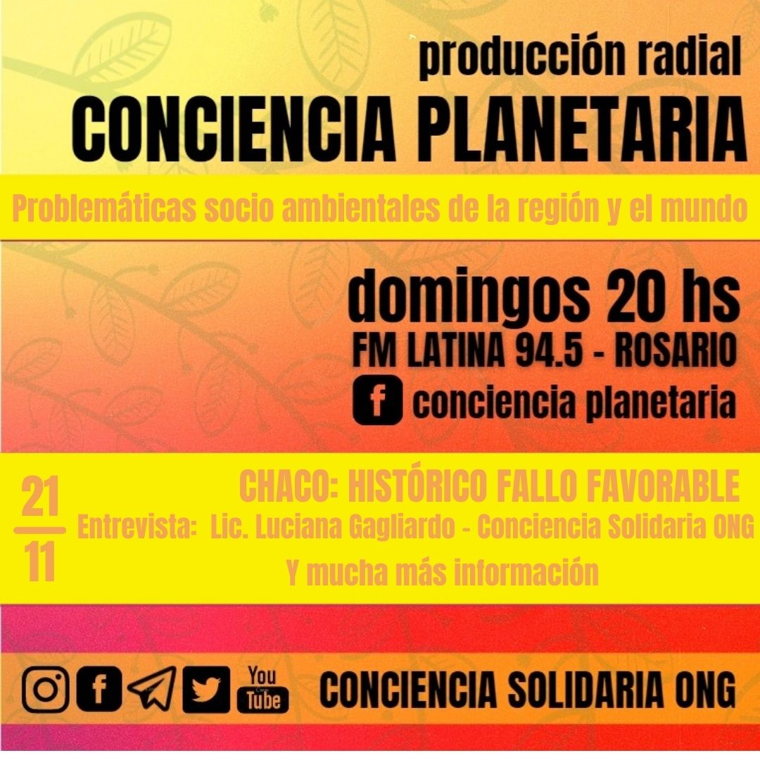CoPlanetaria's tweet photo. 🎙️¡#ConcienciaPlanetaria!
 21-11-2021 20hs

*Entrevistas: #VioletaPagani, Ing. Agrónoma, #TrigoHB4 
#LicLucianaGagliardo, #ConcienciaSolidariaONG, #Chaco (#OTBN)

https://t.co/TuwyVuXX9L

#ConcienciaSolidariaONG
santafe@concienciasolidaria.org.ar 
https://t.co/QnxhtoVHPo https://t.co/bFMkiPS6Oa