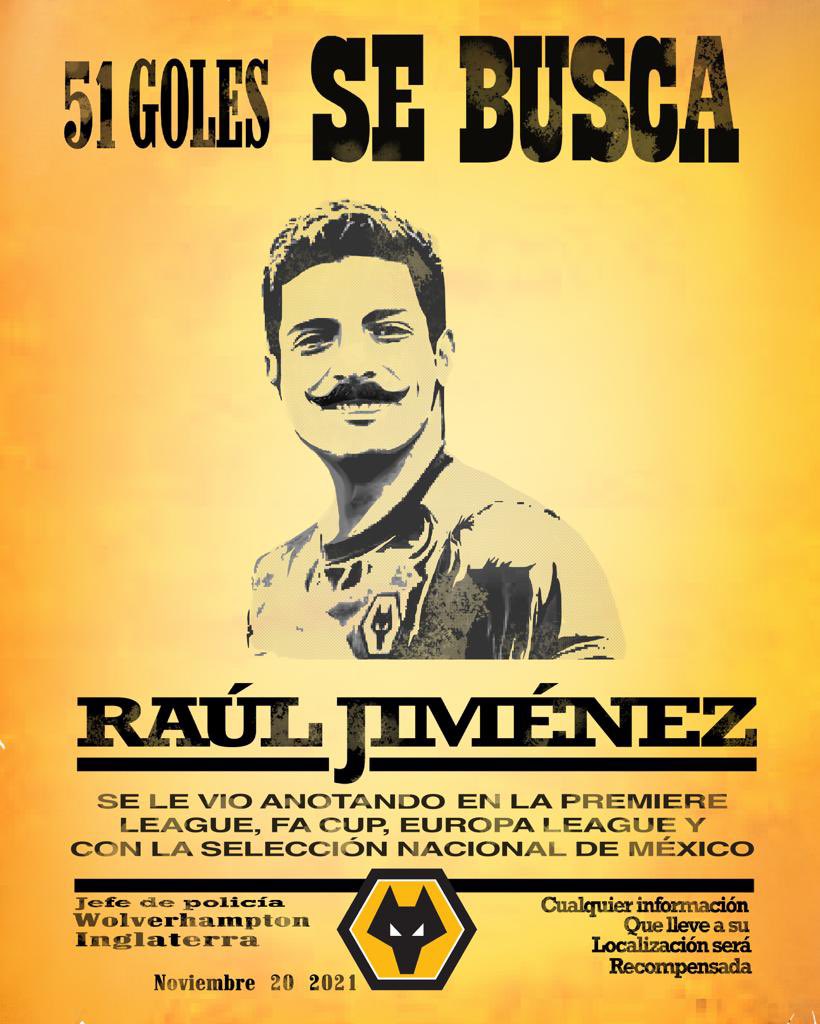 WolvesEspanol's tweet photo. ¡MÁS BUSCADO QUE PANCHO VILLA! Nuestro #LoboMexicano 🐺🇲🇽 @Raul_Jimenez9 celebra el #DiaDeLaRevolucionMexicana cómo más le gusta. Marcando un gol clave https://t.co/6esIUdJDZr