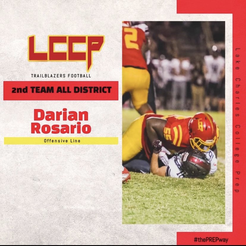 big_zo55's tweet photo. Lake Charles college prep is the best decision I made to play my 4 years of high school football. Big shout out to my coaches and teammates and faculty and staff. The prep is the place to be, turn your dreams into reality ❤️💛 #55  #blazerforlife #wearethestandard https://t.co/et6AqHW43I