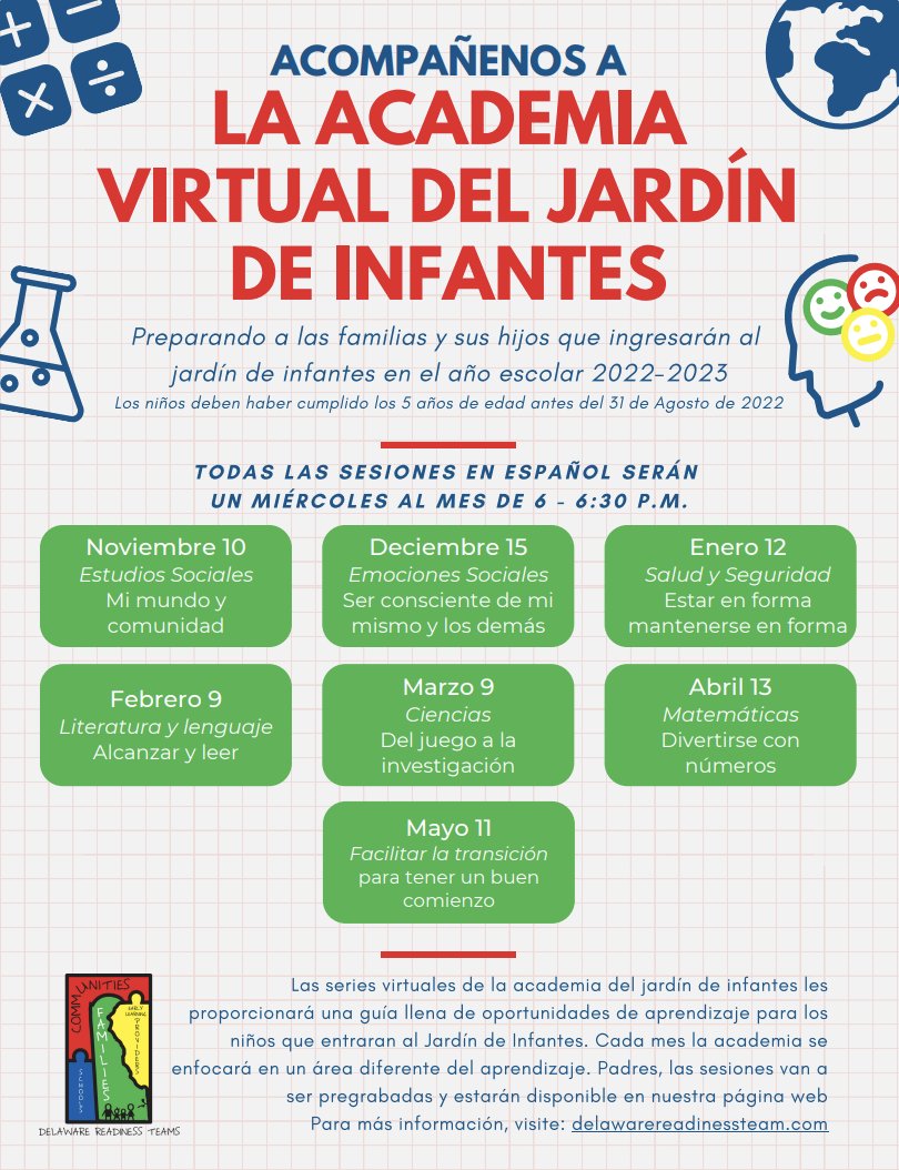 DE Readiness Teams are preparing children and families for kindergarten! delawarereadinessteam.com/kindergarten-a…