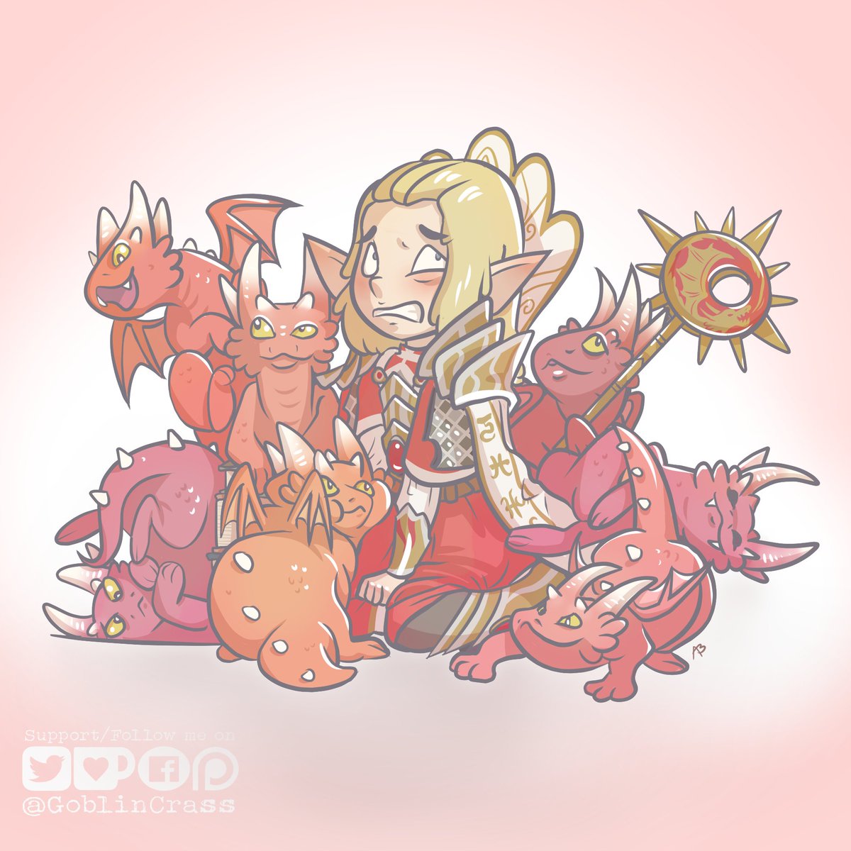 GoblinCrass's tweet image. COMMISSION COMPLETE! Warhammer fantasy RPG character Dakath Dragonmage of Calador, put upon parent of dragons.

#warhammerfantasy #dragons #Warhammer