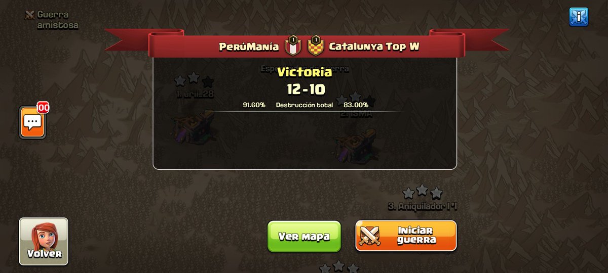 Debut en el torneo <a href="/MoonCup12/">Moon Cup</a>  entre <a href="/Perumania2/">Perumania</a>  vs <a href="/CatalunyaTop_/">CatalunyaTop_CoC</a>  Gran Placer Jugar Con ustedes🤘

!Victoria PeruMania 🇵🇪🙌!

1. [PM]• Mr. Slayer 🇵🇪
2. Alvi   🇬🇭
3. [PM]•Mr. ジェフ氏 🇵🇪
4. ⭐⭐Jonathan⭐⭐  🇵🇪
5. Lady Xplod ⭐❤️⭐🇵🇪
6. MC CRAX DEMENTE🇲🇽
7.⭐⭐BettoVega⭐⭐🇵🇪