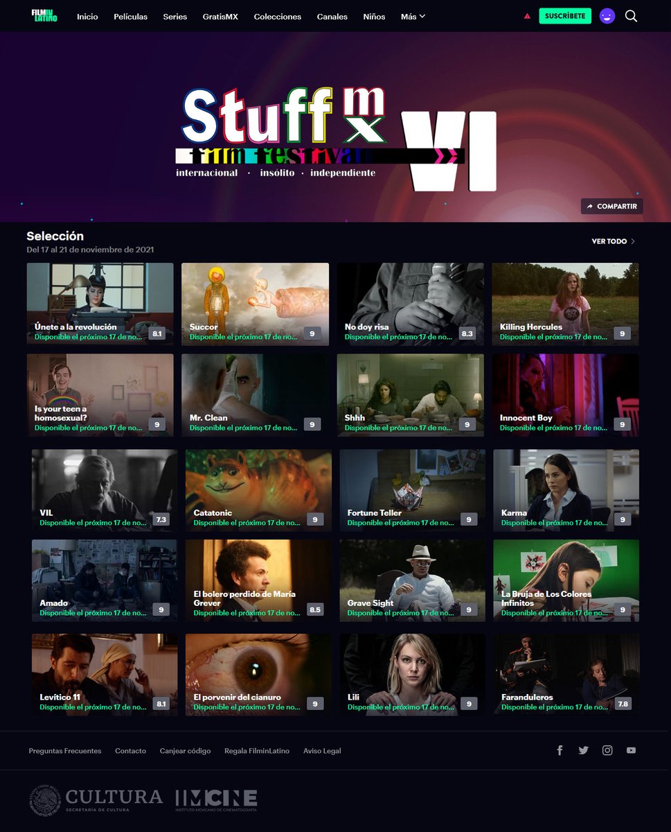 STUFFMXFilmFest's tweet photo. Te quedan pocas horas para disfrutar de #StuffMxVI vía @filminlatino arma tu #MaratonDeCine en casa y disfruta de estos 20 títulos.
Sigue el enlace, es completamente gratis:
https://t.co/5nagL3VxYf
#LargaVidaAStuffMx
#SobreviviendoALaPandemia
#SomosSobrevivientes https://t.co/GFg31QWgBd