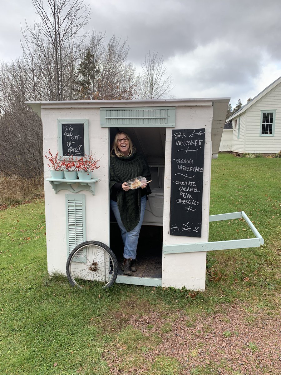 It was Eggnog Cheesecake after the Chili Take-out Luncheon in the village of Scotsburn.  Love stopping by this road side cake hut!  It was a yummy day in #pictouwest! #itscoldouteatcake #countryliving