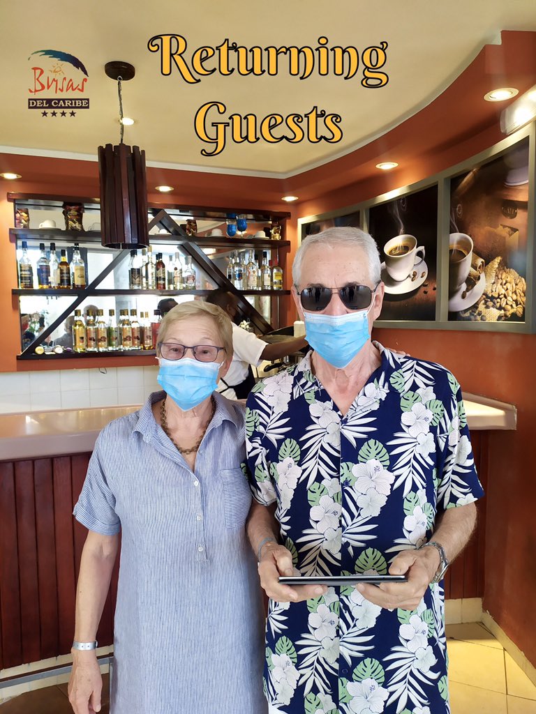 HBrisasCaribe's tweet photo. Rina and Alfred have returned. Thanks for your LOYALTY to the #BrisasDelCaribe hotel.
And you, when do you return?
#ReturningGuests
#TogetherOneMoreTime
#VaraderoTravel
#Cuba https://t.co/1gM7C0ykov