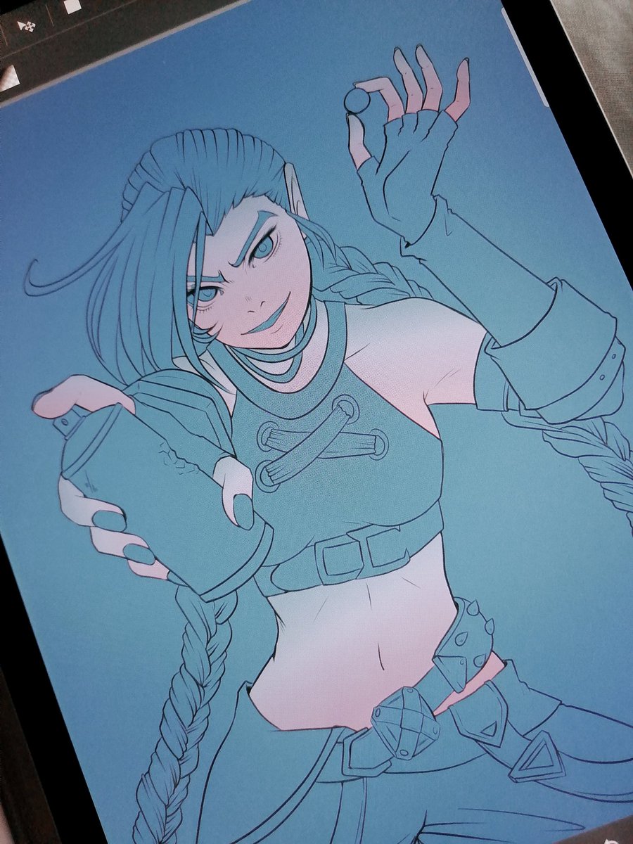 nekorulz's tweet photo. Just a WIP, I'm drawing fanarts to celebrate the @arcaneshow masterpiece.
I can't afford this amount of emotions...
(If you like #Viktor - fangirl here- ... He's the first one I drew: check my gallery) 
#jinx #arcane #arcanenetflix #ArcaneWatchParty #riot #ArcaneFinale https://t.co/Zm1j1JnlHY