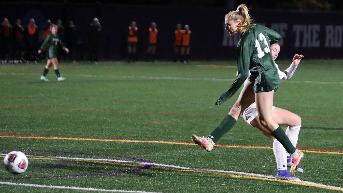 HWSAthletics's tweet photo. The shot &amp; the celly! Kat Berg's game winner, assisted by Julia Berg, in the 107' sends @HeronSoccer into the national quarterfinals!
📸 @DocTRD  
#HeronPride | #d3soccer https://t.co/1qG6U83tU7