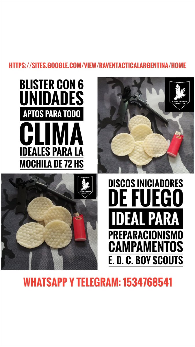 raventacticalar's tweet photo. Nuevo producto de #raventacticalargentina  para que nunca les falte con qué iniciar una fogata hasta en el clima más adverso. 
#preppers #apagonmundial #boyscouts #militar #ejercitoargentino #camping #outdoor #everydaycarry https://t.co/ymnJC5reOn