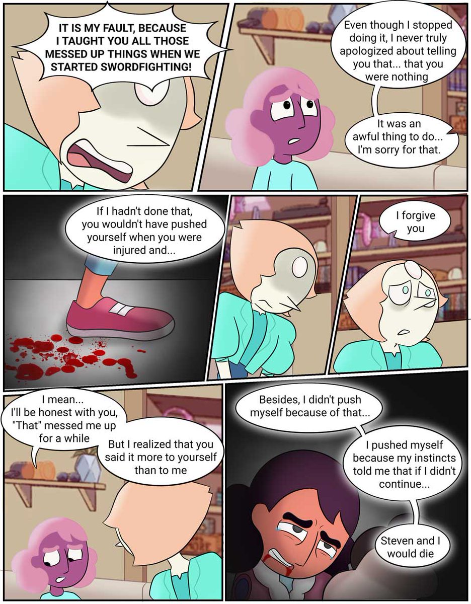 Connieotaku's tweet photo. Pink Scars #sucomic chapter 2 page 6 #stevenuniverse #connie #connie maheswaran #pearl #supearl #suconnie #comic.
Please support me on tapas, link on bio. https://t.co/1SzJ6oJHWn