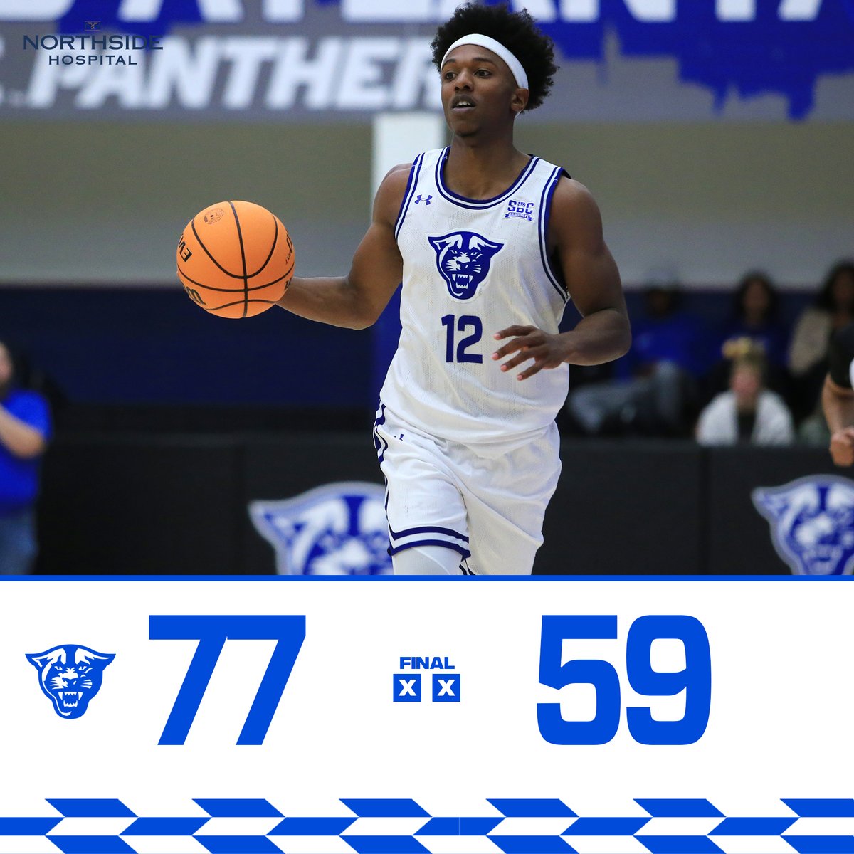 𝗣𝗮𝗻𝘁𝗵𝗲𝗿𝘀 𝗪𝗶𝗻!

<a href="/Kanewill23/">Kane</a> just misses a double-double with 23 points and 9 rebounds.

#OurCity | #LightItBLUE