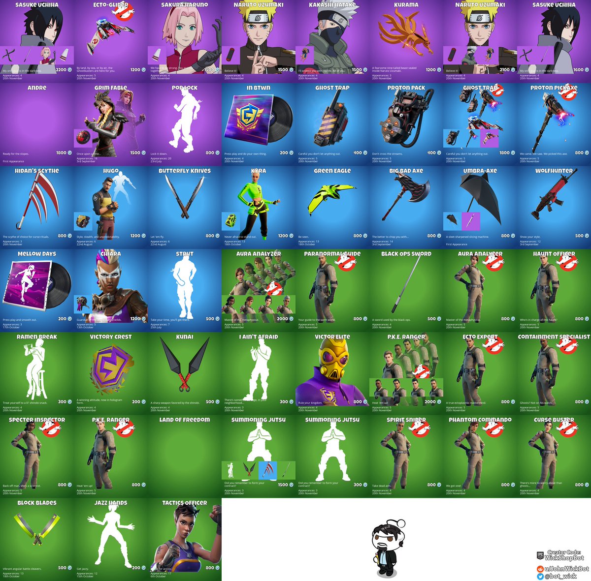 bot_wick's tweet image. Daily Shop (2021-11-21)