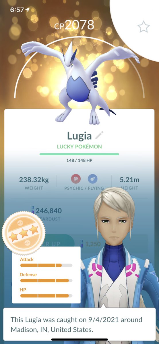 Got two random lucky Lugia in the past couple weeks with Aeroblast🤩🤭 #PokemonGO #luckypokemon