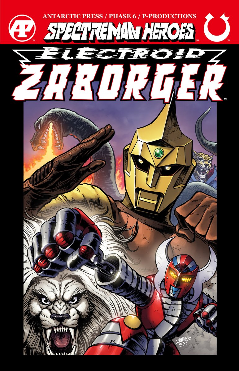 AntarcticPress's tweet photo. Spectreman Heroes #1 Electroid Zaborger coming Feb. 2022 Main cover: Hisoshi Kanatani, Variant: Matt Frank @spankzilla85 #comics #antarcticpress #manga #toku #tokusatsu #pproductions #phase6 https://t.co/3BwabNcTvq