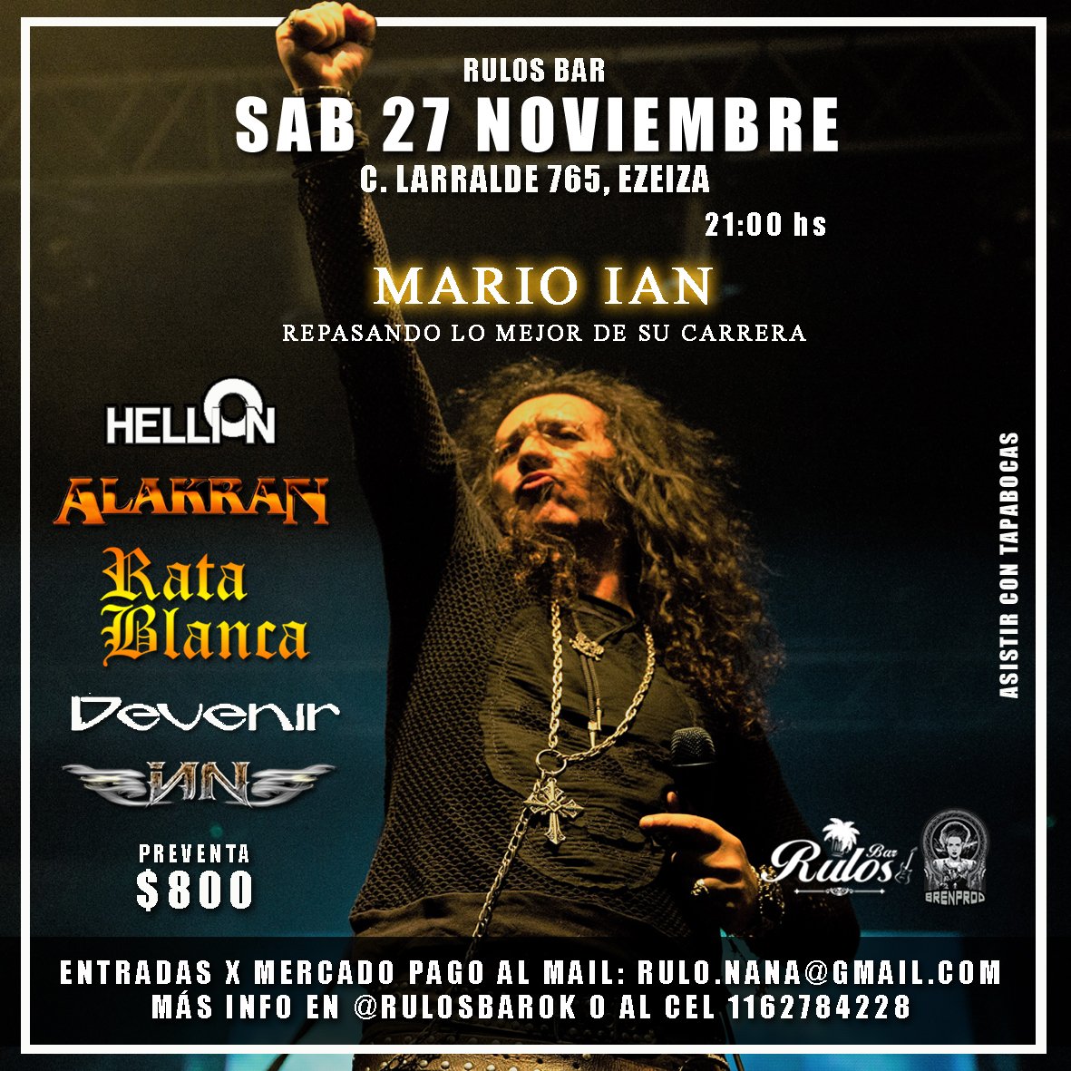 rockenjujuy's tweet photo. #agenda de #shows  
En Noviembre #marioian en #ezeiza agendalo mas para vos en @rockenjujuy . https://t.co/MLkIvTV12V